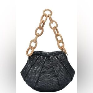 Elegant Black Woven Handbag